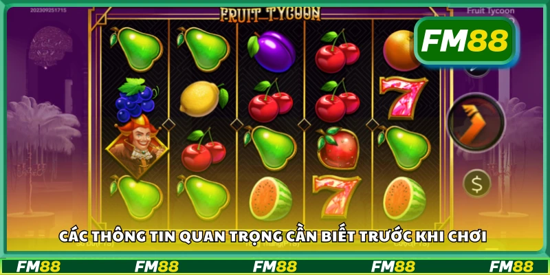 Những điều cần nắm trước khi chơi xèng hoa quả
