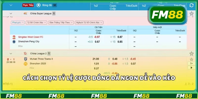 Cách chọn tỷ lệ cược bóng đá ngon để vào kèo
