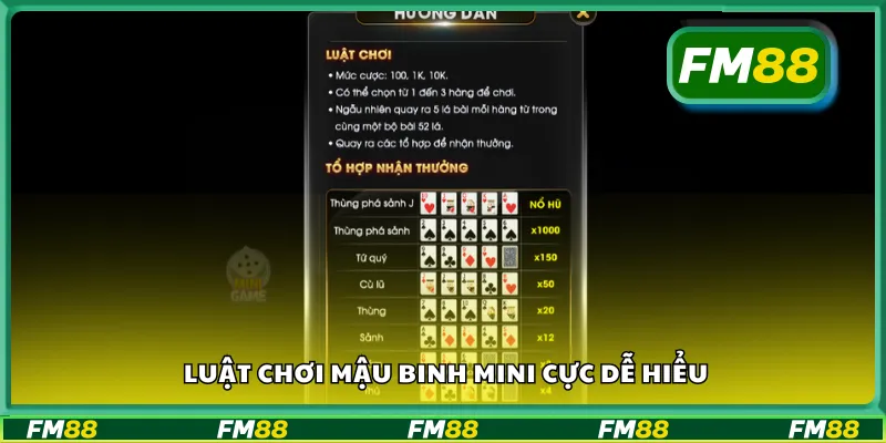 Luật chơi mậu binh mini cực dễ hiểu
