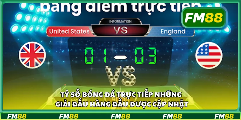 Tỷ số bóng đá trực tiếp những giải đấu hàng đầu được cập nhật