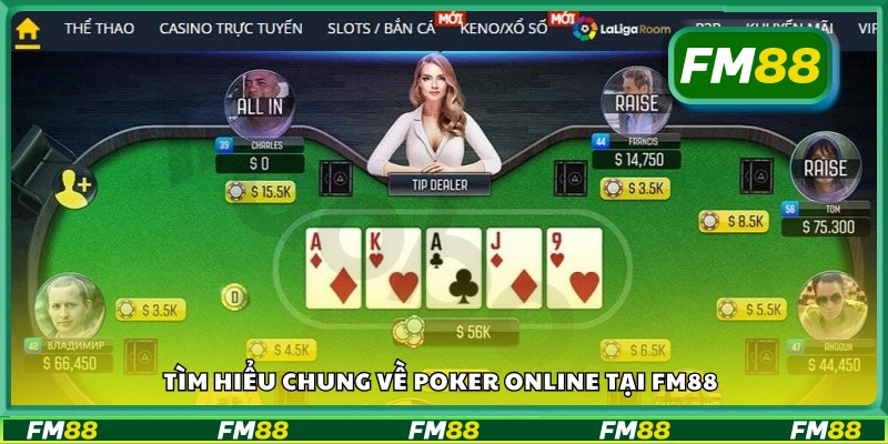 Tổng quan game Poker trực tuyến tại FM88